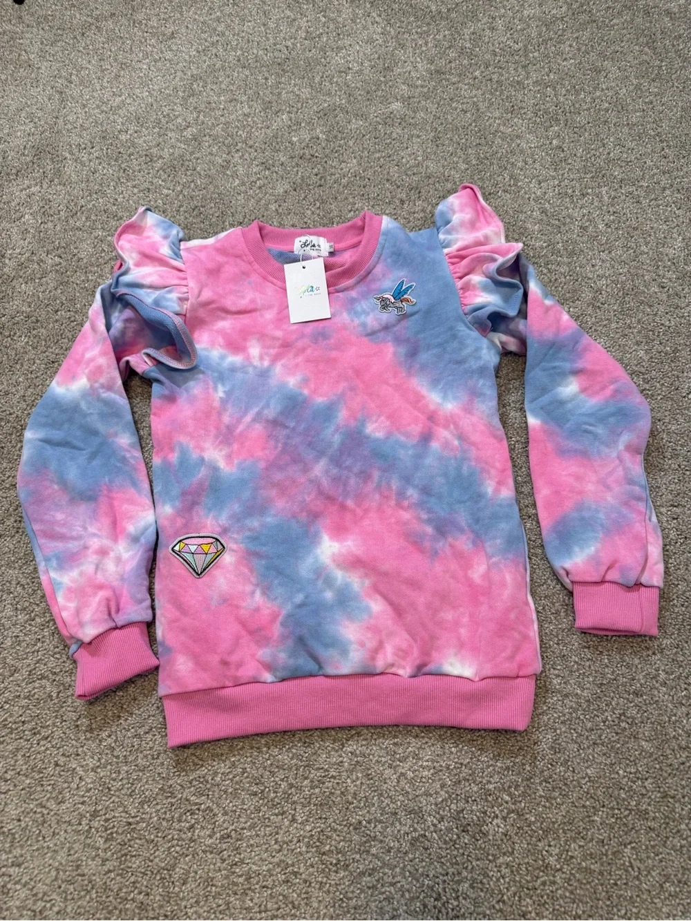 NWT LOLA+ THE BOYS TIE DYE RUFFLE PATCH JOGGER SET‎ 14